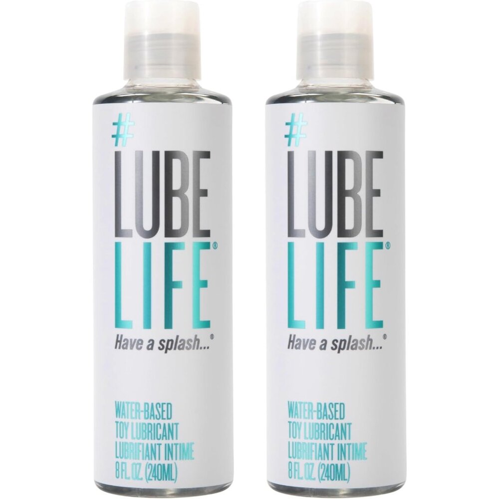 Water-Based Toy Lube, 8oz 2 Pack Toy-Safe Personal Lubricant For Men, Women &